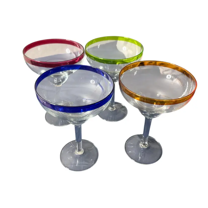 Libbey Mucho Colors Margarita Glasses Beachy With Box Set Of 4 14 Oz