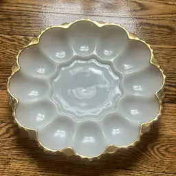 Milk glass Deviled Egg Plate