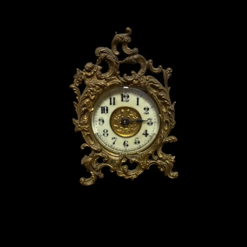 NEO ROCOCO / French Empire Style Brass Scroll With Floral Motifs! Missing One Hand, But Yes, It Works, It Is Gorgeous 4.24” X 3”w.