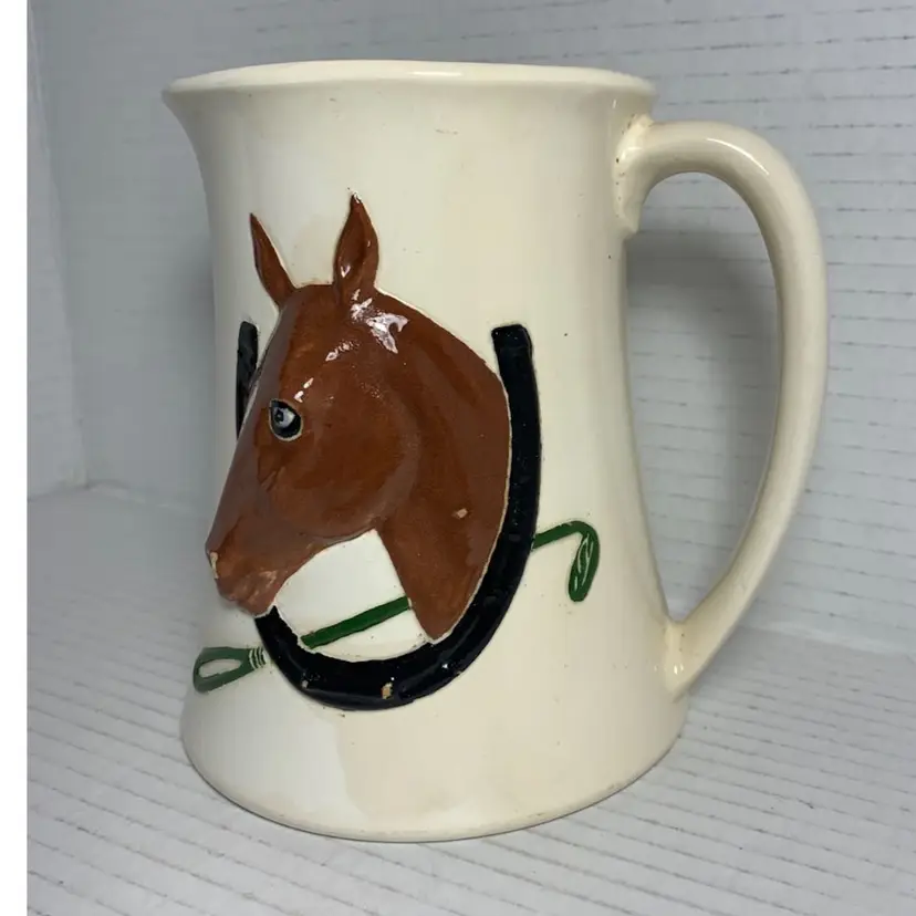 VTG Hobbyist Mug Dated 1971, Horse Hand Painted, Signed RB