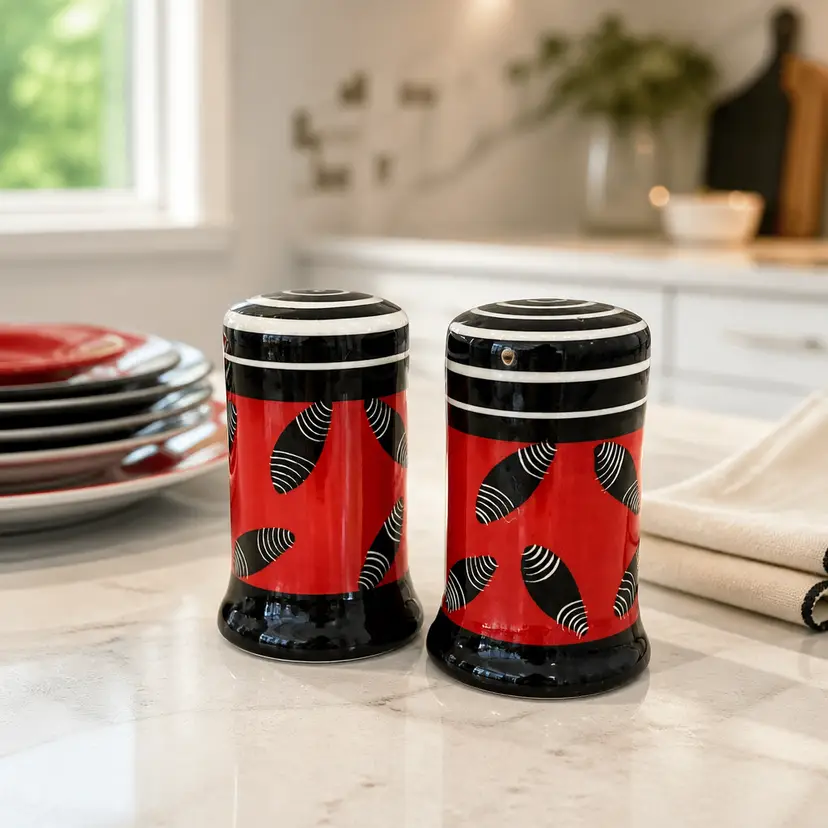 Naledi Langa South African Hand Painted Salt & Pepper Shakers, 3.5"