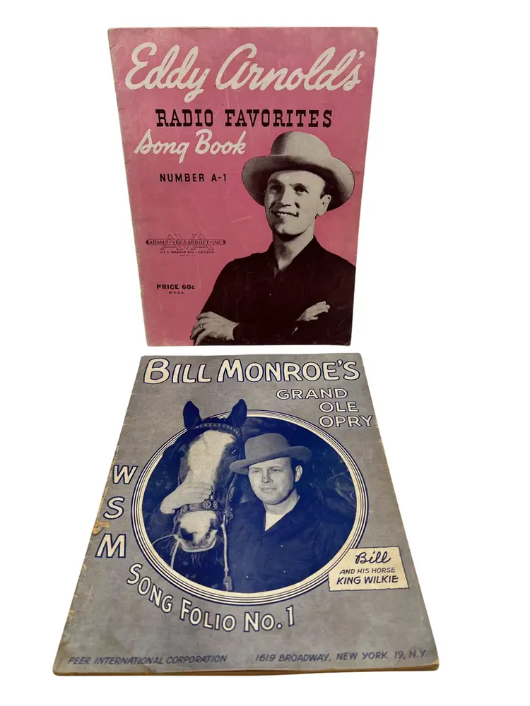1940s Bill Monroe Grand Ole Opry Song Folio No 1 & Eddy Arnold Radio Favorites
