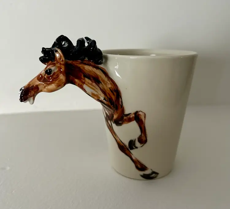 BlueWitch Mug Cup Horse Head 3-D Handle