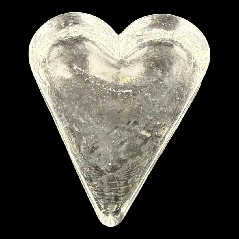 Clear Glass Heart Paperweight 3”