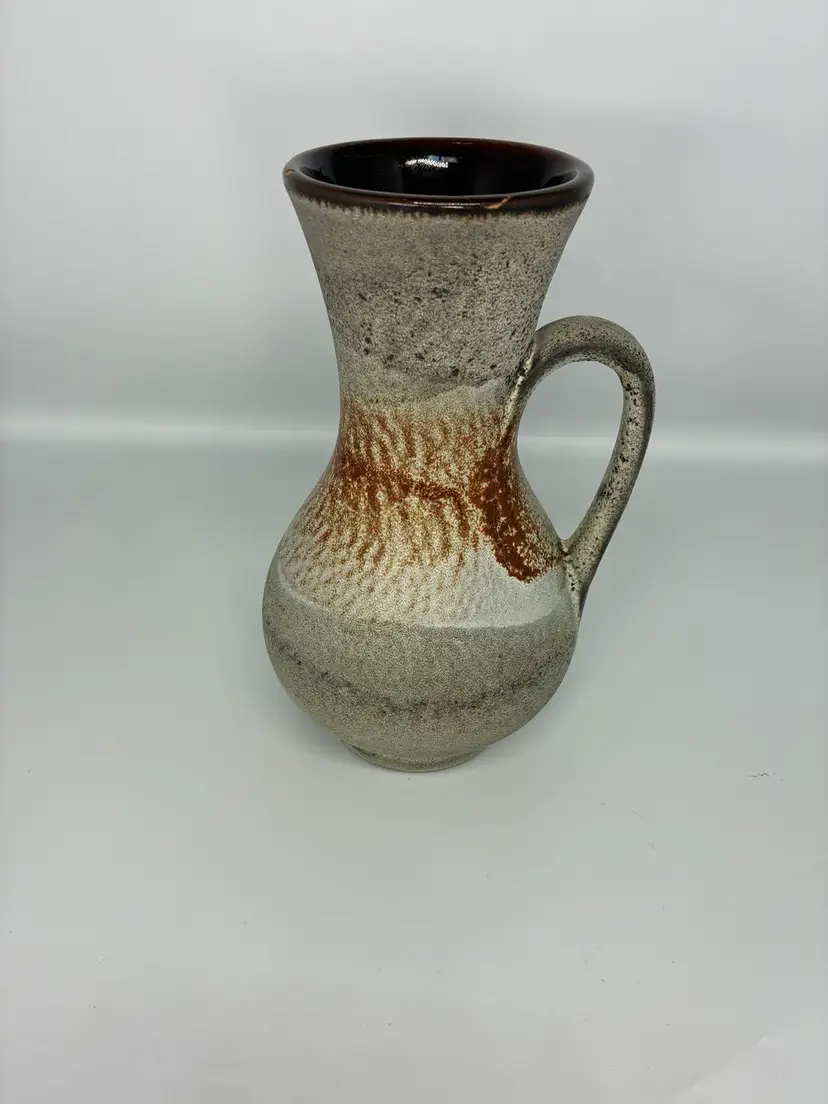 Mid Century Modern Carstens Tonnieshof Vase West German Earthtone Lava As Is