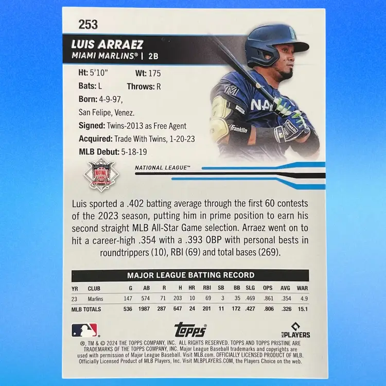 Luis Arraez 116/150 NL All Star - 2024 Topps Pristine - Miami Marlins