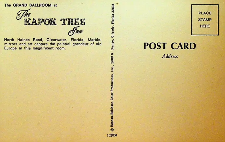 Kapok Tree Inn Grand Ballroom Clearwater Florida Unused Postcard