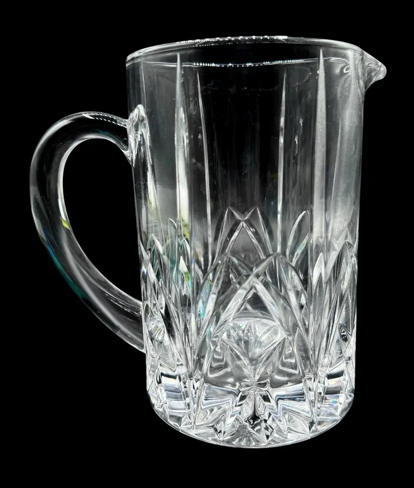 Marquis by Waterford Brookside Clear Crystal Pitcher with Handle Heavy 30oz 6.5”