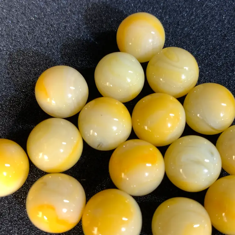 19-Yellow/Orange Glass Marbles 1/2"