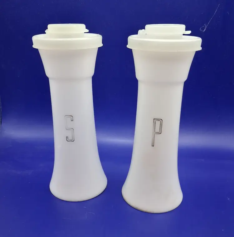 Vintage Tupperware Hourglass & Pepper Shakers 6"