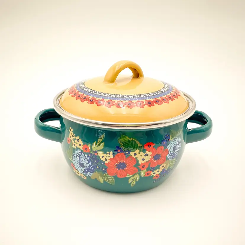 Pioneer Woman 1 Quart Sauce Pot Green Yellow