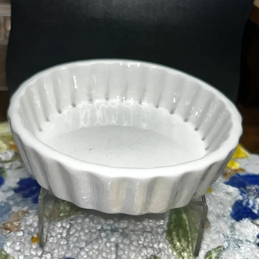 Vintage White Ramekin Dish, Creme Brûlée, Quiche, or Appetizer Ceramic Baking Dish
