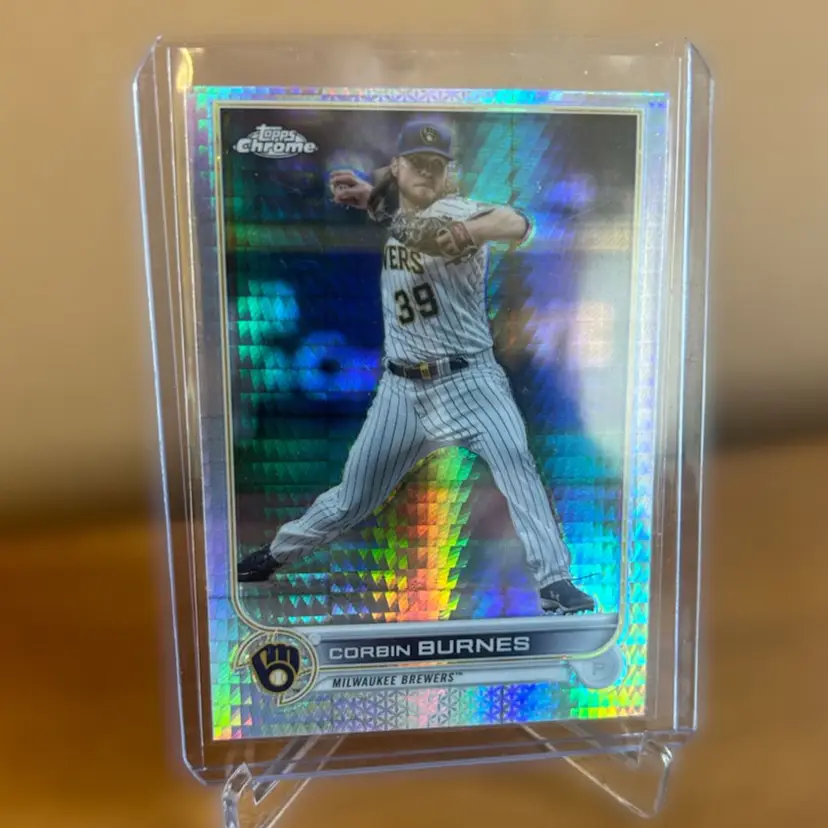 CORBIN BURNES 2022 TOPPS CHROME PRIZM REFRACTOR MILWAUKEE BREWERS