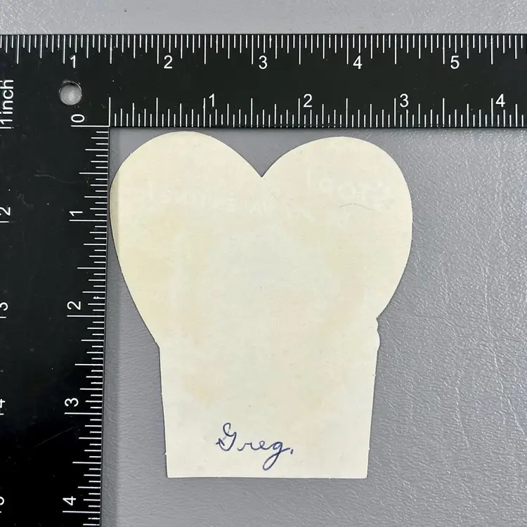 Vintage Valentine Card Die Cut Heart Policeman Officer Cop Mouse Stop Be My 3.75"