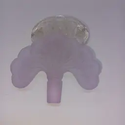 Vtg Fenton Frosted Pink Floral Glass Perfume Bottle Stopper