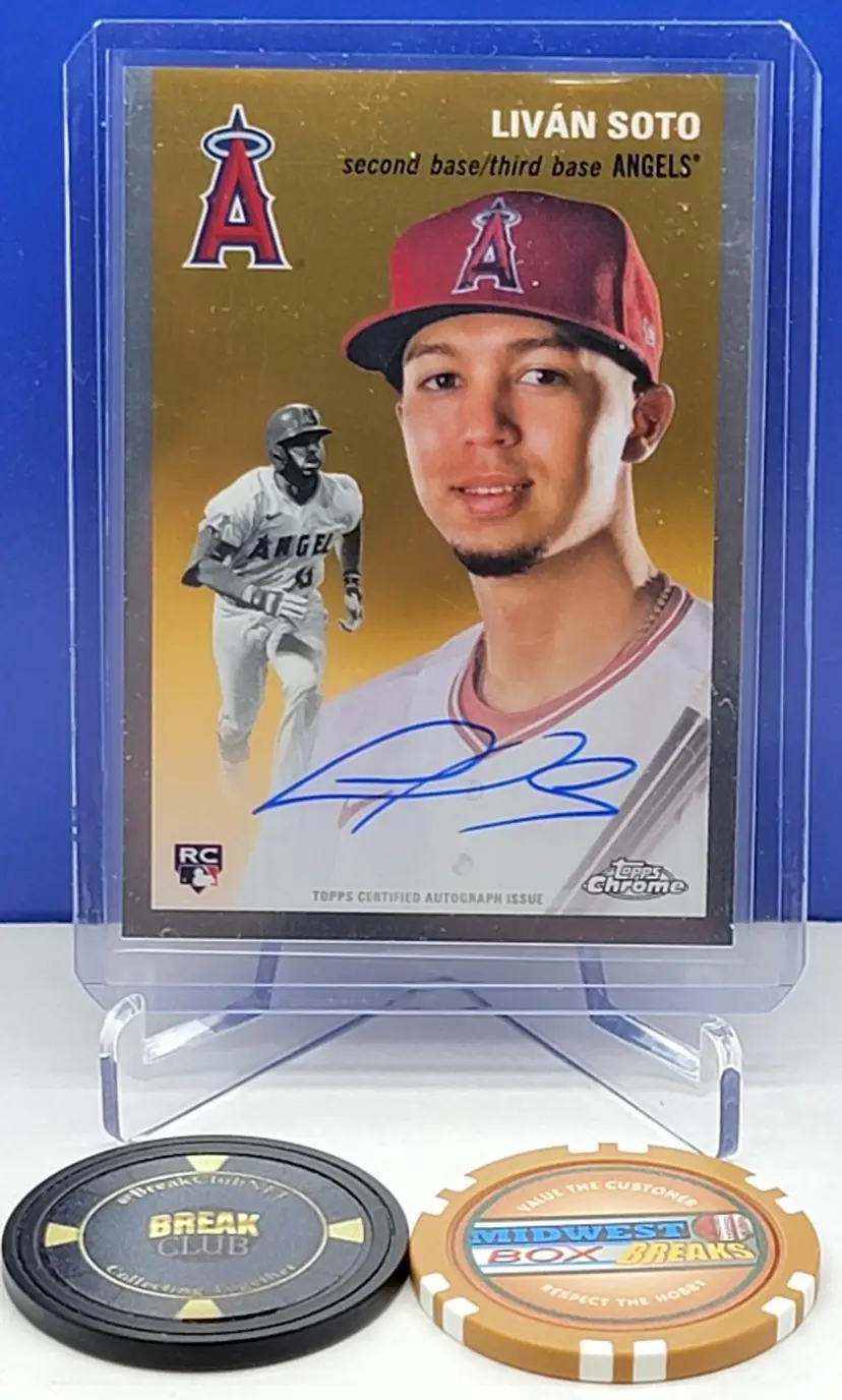 Livan Soto 2023 Topps Chrome Platinum Anniversary RC Refractor Auto #CPA-LSO Rookie Los Angeles Angels