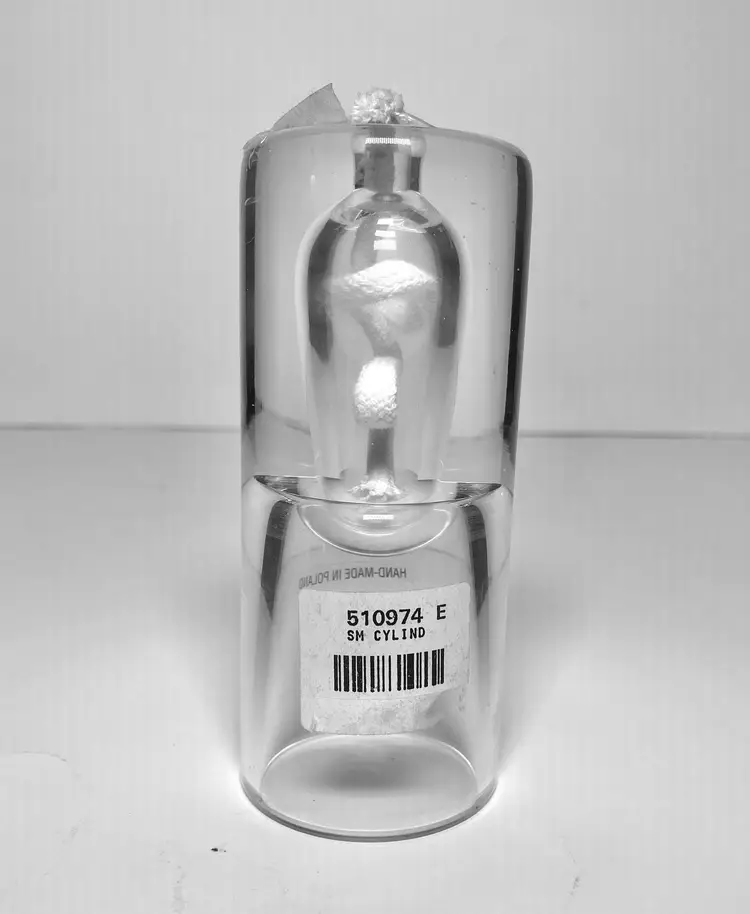 *NEW* Handmade In Poland Clear Glass Oil Lamp/Bud Vase 4.75"