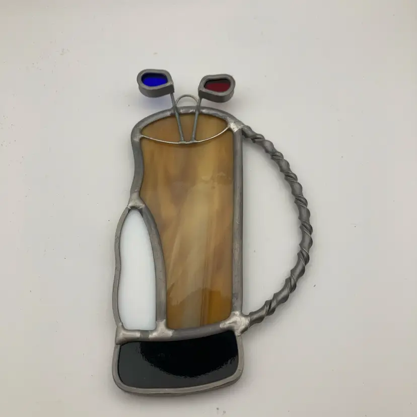 Stained Glass Golf Bag Sun Catcher! 5” Tall X 3” Wide!