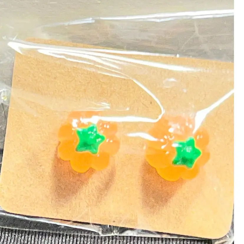 Pumpkin Stud Earrings Made By Me