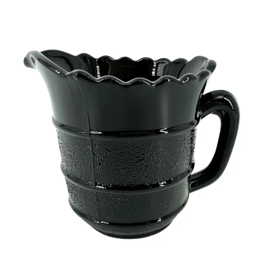 Vintage Black Amethyst Glass Creamer