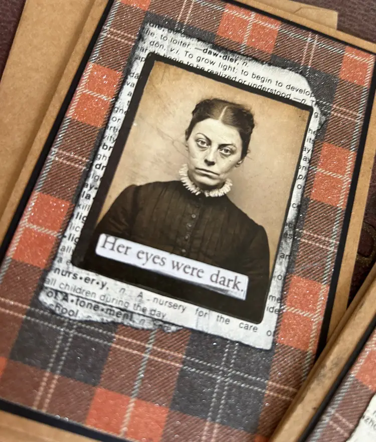 Creepy Vintage Photo Halloween Greeting Cards Set Of 2 Handmade Collage