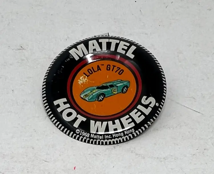 Vintage Hot Wheels Lola GT70
Redline Badge/Button 1968 Mattel