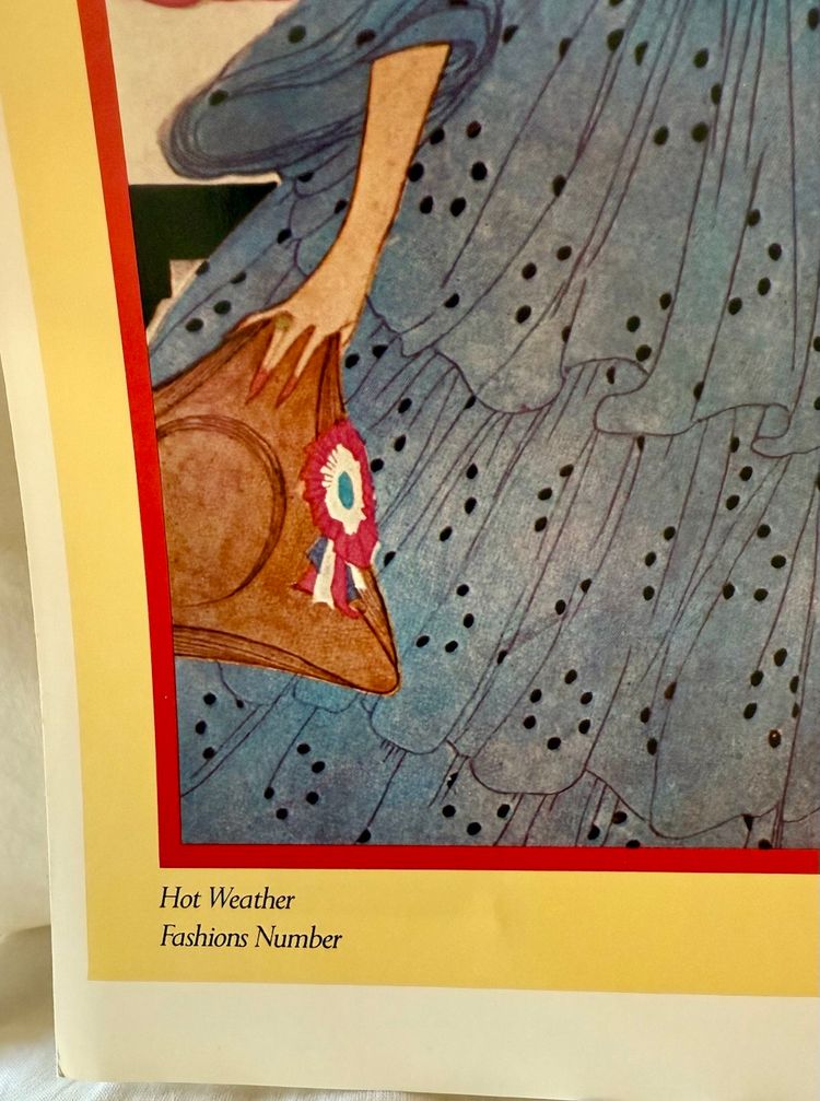 Vintage Vogue Magazine Poster 1975 Print Helen Dryden Artist Conde Naste