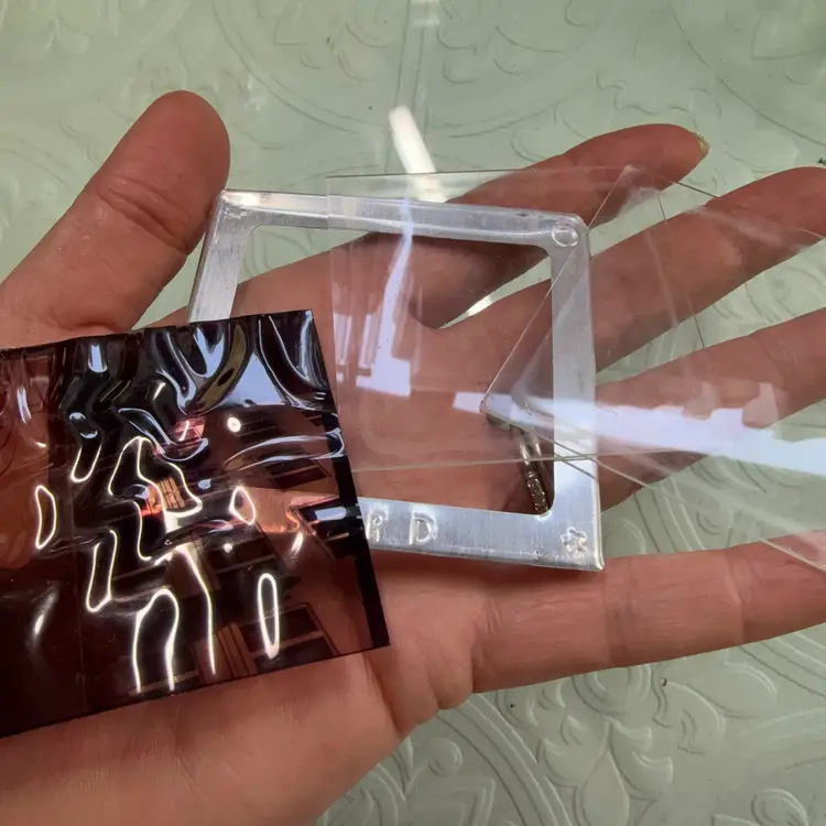 2 - Star D Metal,  Glass And Vintage Scenic Film Piece.