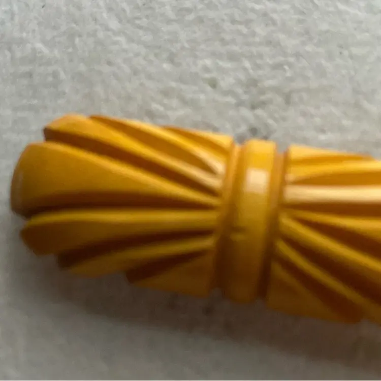Butterscotch Vintage Hand Carved Bakelite Brooch