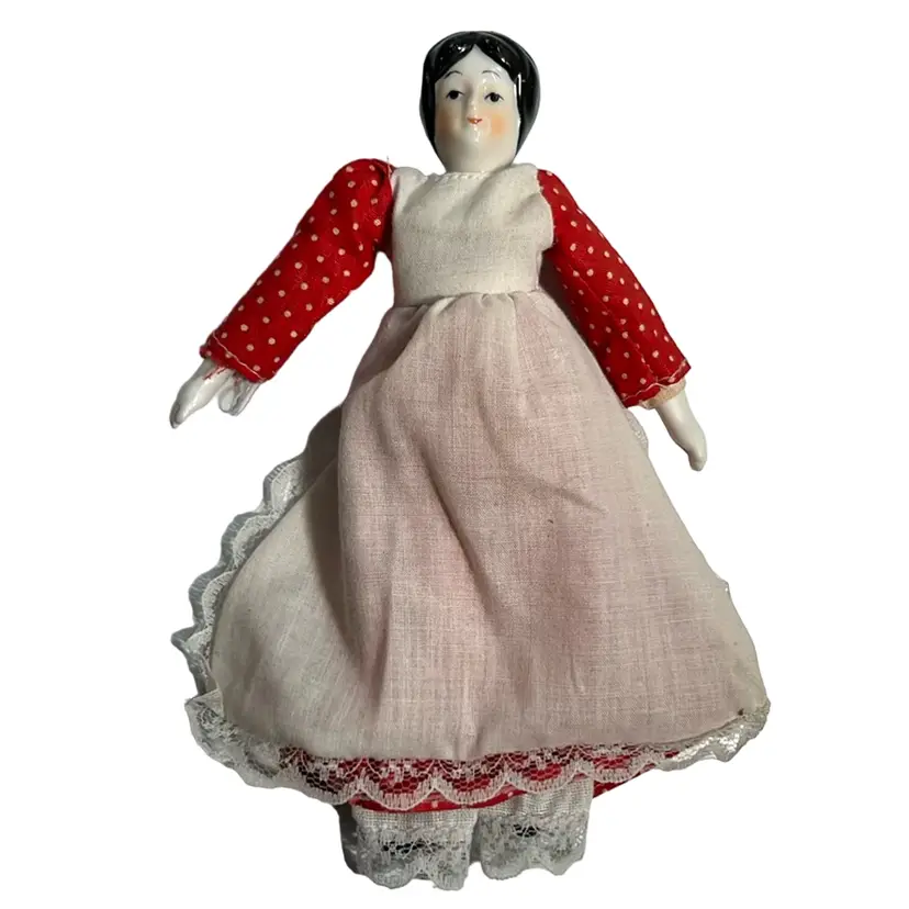 Vintage Porcelain Face Doll 1970s