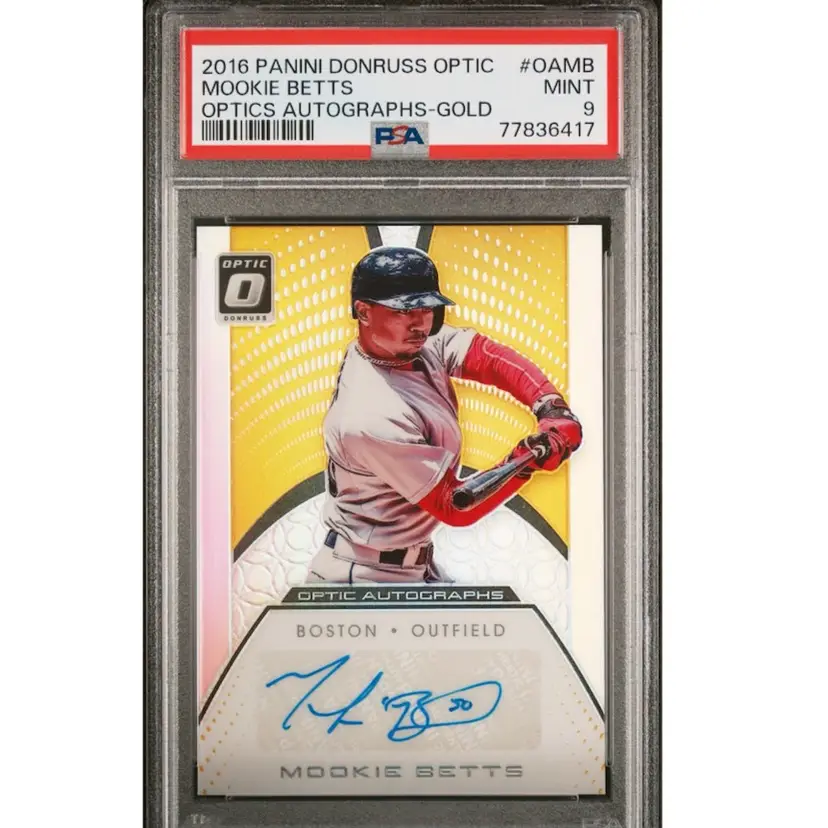 Mookie Betts Gold Auto /10 Psa 9