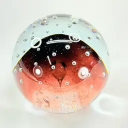 Purple Controlled Bubble Paperweight