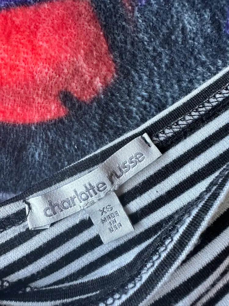 Charlotte Russe black and white striped bodycon dress