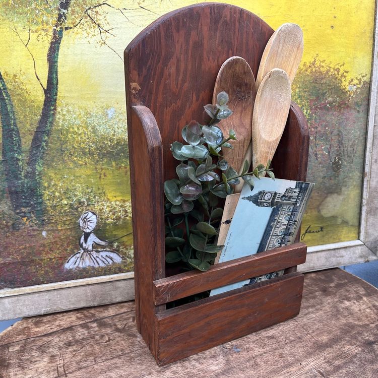 Rustic Farmhouse Wooden Stand Vignette 12”x7”
