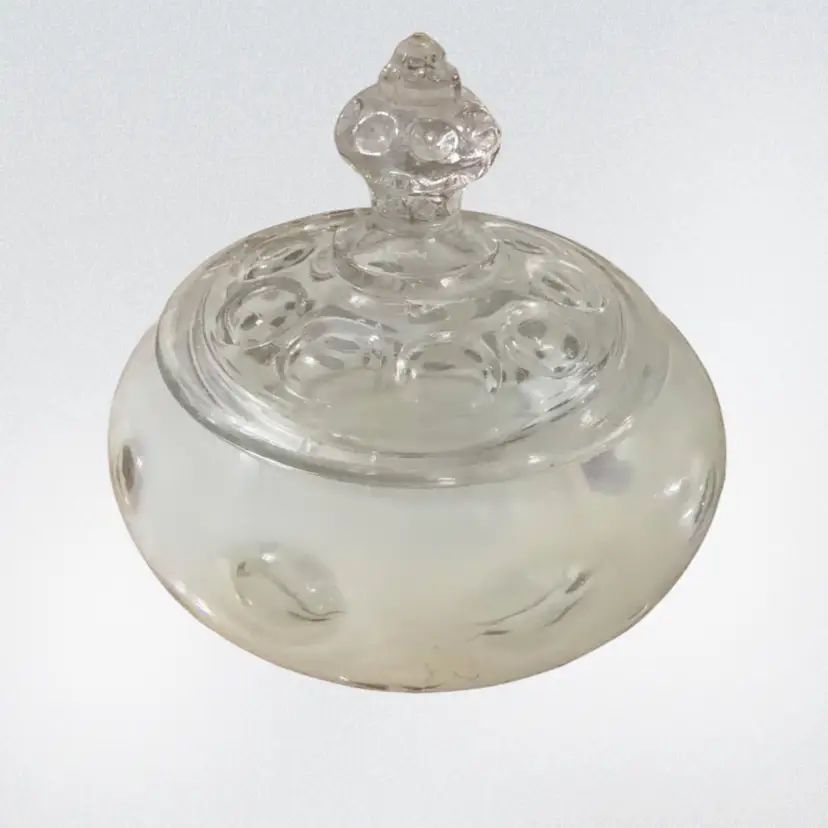 Fenton Glass French Opalescent Coin Dot Powder Jar
