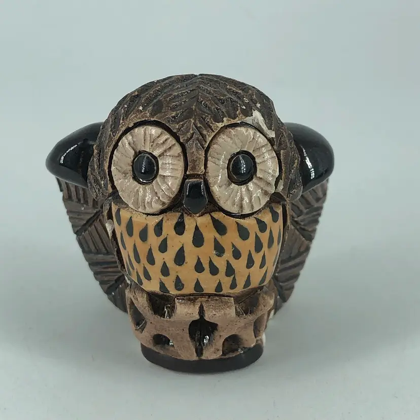 Vintage Hand-Crafted Artesania Rinconada Owl Figurine
