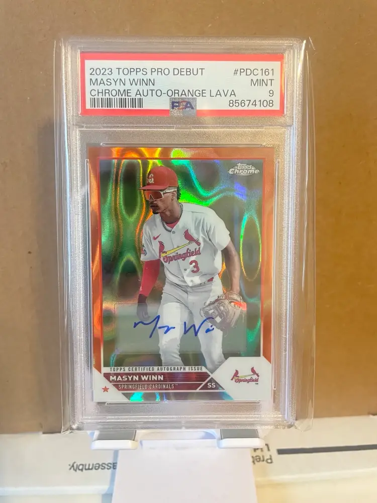 2023 Topps Pro Debut Chrome MASYN WINN Orange Lava Refractor Auto /25 PSA 9