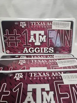 Lot of 15 Texas A&M Aggies #1 Fan License Plates