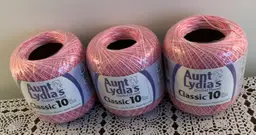 3 Pkgs Aunt Lydias Cotton Crochet Thread Shaded Pinks 0015 Brand New 300 Yards