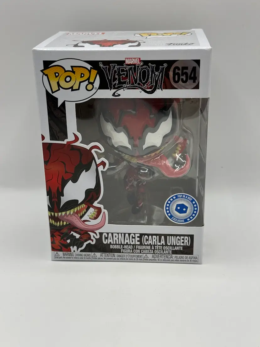Funko Pop! Marvel Venom Carnage Carla Unger Pop In A Box Exclusive + Protector