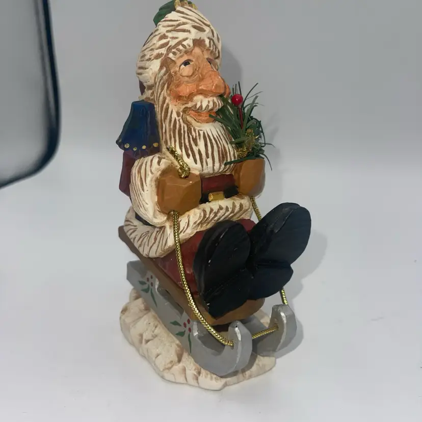 David Frykman Sledding Santa Figure Christmas Santa on Sled Figurine Df-1323