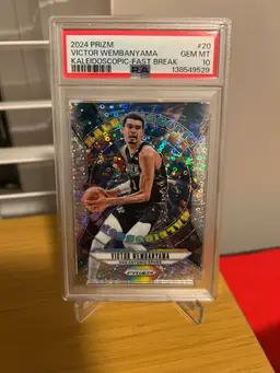 2024 Prizm Victor Wembanyama Kaleidoscopic Fast Break Prizm PSA 10 No. 20