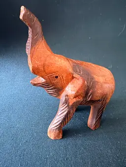 Hand-Carved Wooden Elephant Figurine