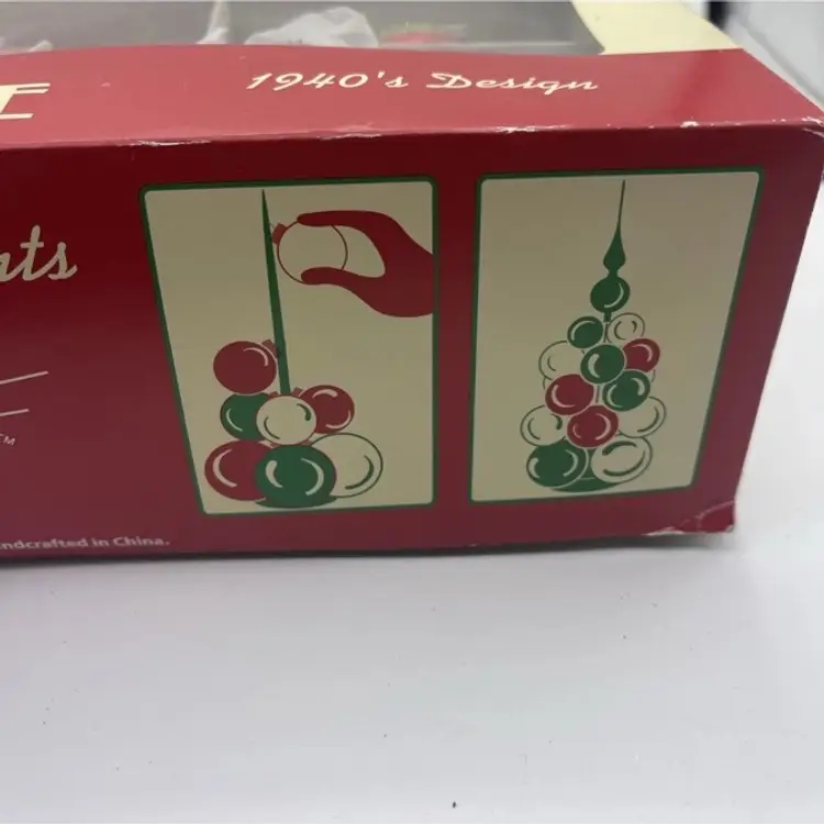 Christopher Radko Shiny Brite 15” Christmas Cluster Tree in Box Rare Set