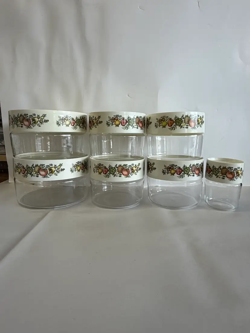 7vintage Pyrex Spice of Life See N Store Canister Set Variety Pack USA