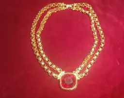 Vintage Red Heart of the sea necklace