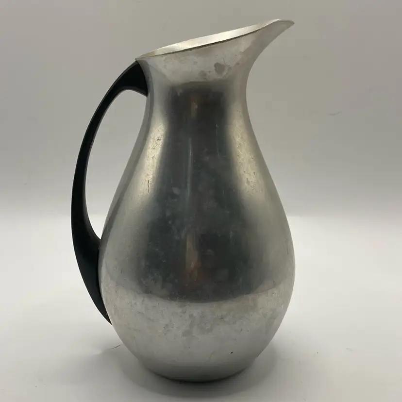 Vintage Metal Pitcher Made In Spain With Black Handle