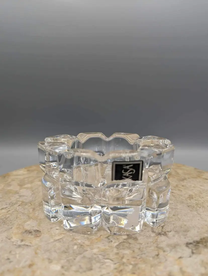 Mikasa Reflections Oval Heavy Lead Crystal Candle Holder