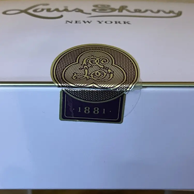 #01 Pink Hinged Metal Tin Candy Box Louis Sherry Truffles  New York