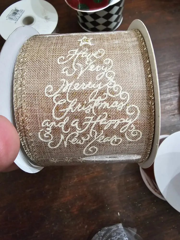 Rustic Reindeer Burlap Style Ribbon 2.5x10yrd